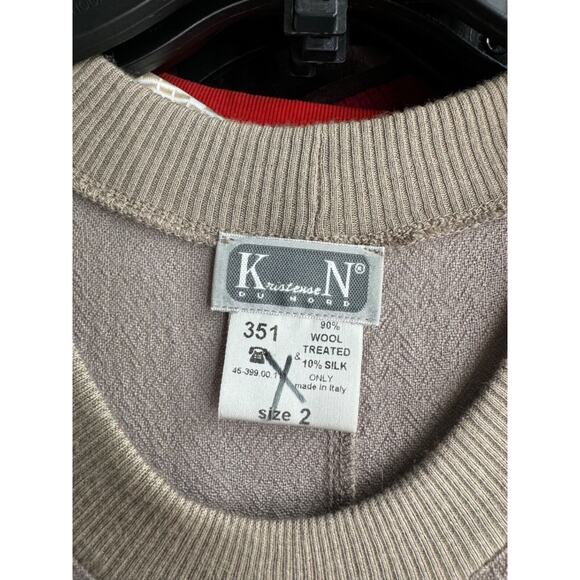 Kristensen Du Nord Women's Tan Wool Silk Sleeveless Dress Size 2 (Medium) - Picture 4 of 6